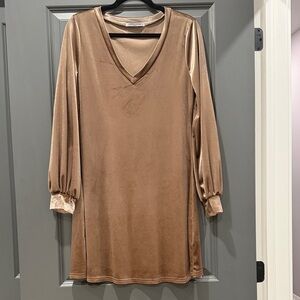 Velvet Gold Long Sleeve Dress